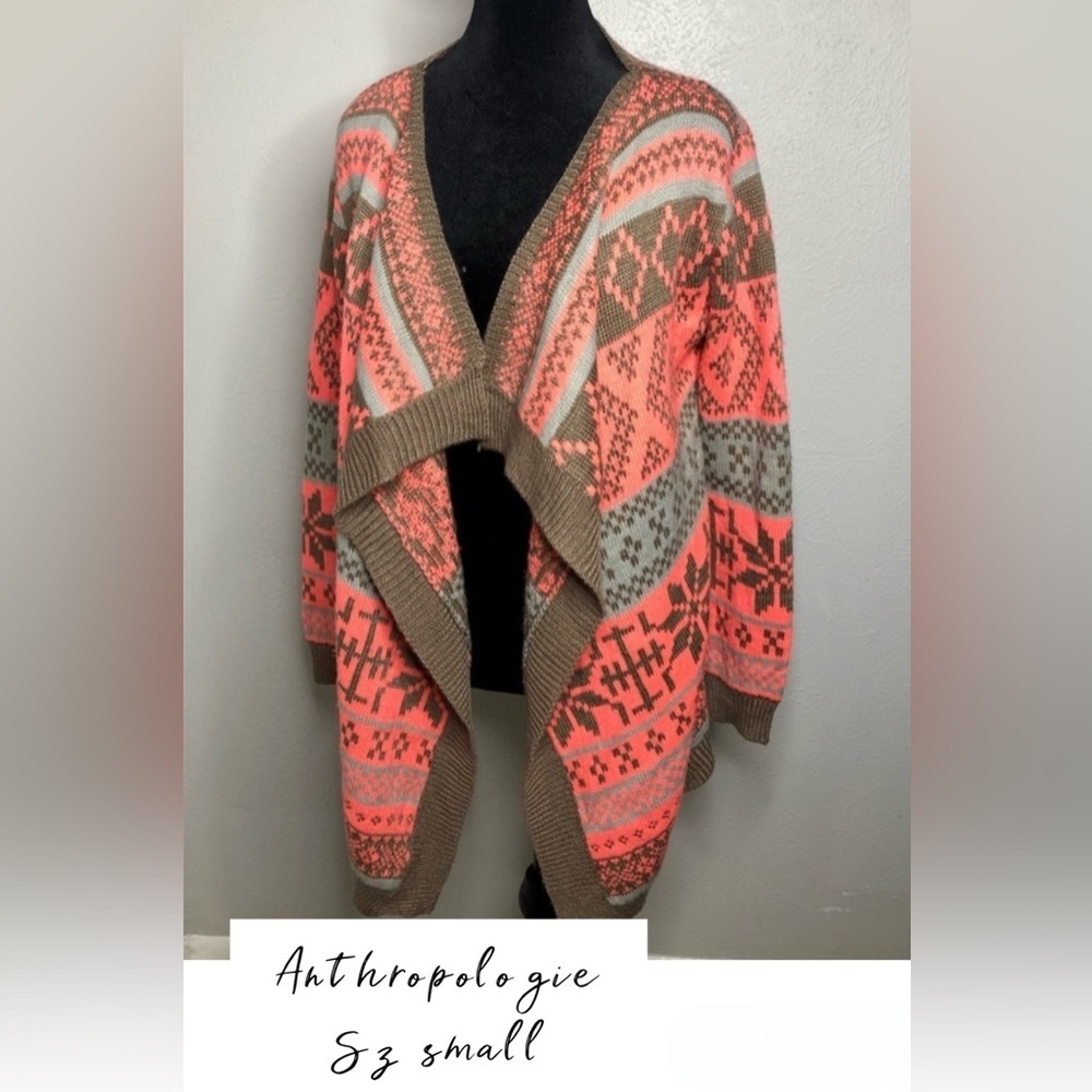 Anthropologie Drape Front Winter Sweater Cardigan sz S
